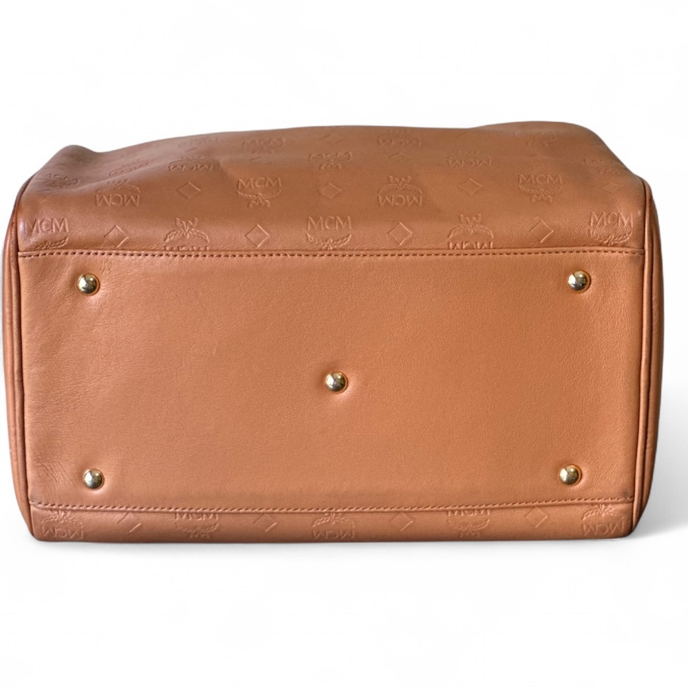 Authentic Mcm Embossed Monogram Boston Bowler Bag… - image 5